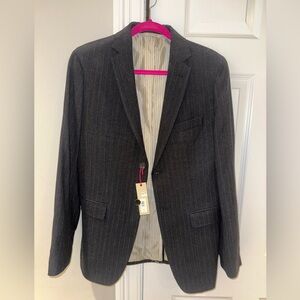 Men's Black Pinstripe Blazer Banana Republic Heritage Size 38 NWT